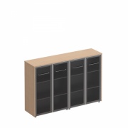 МЕ 323 шкаф для документов со стеклянными дверьми (стенка из 2 шкафов) 1840x460x1200 