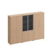 МЕ 376 шкаф комбинированный (стекло - одежда - закрытый) 2740x460x1960