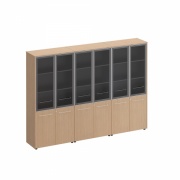 МЕ 378 шкаф для документов со стеклянными дверьми (стенка из 3 шкафов) 2740x460x1960