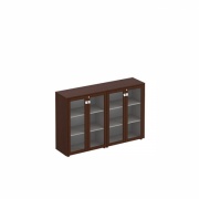 ПР 323 шкаф для документов средний со стеклянными дверьми (стенка из 2 шкафов) 1860х460х1210 	